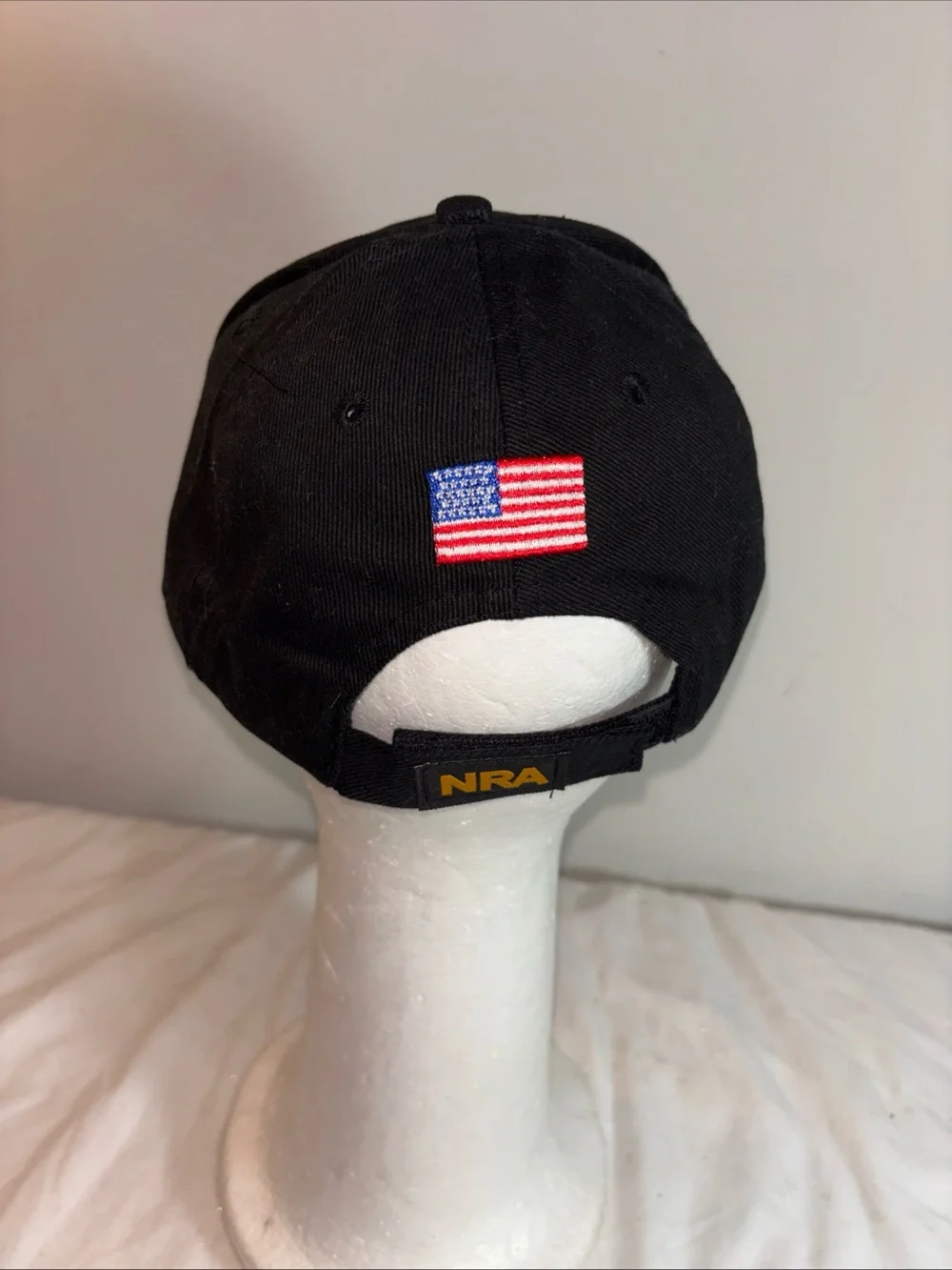 NRA Black Baseball Cap with Yellow Embroidery